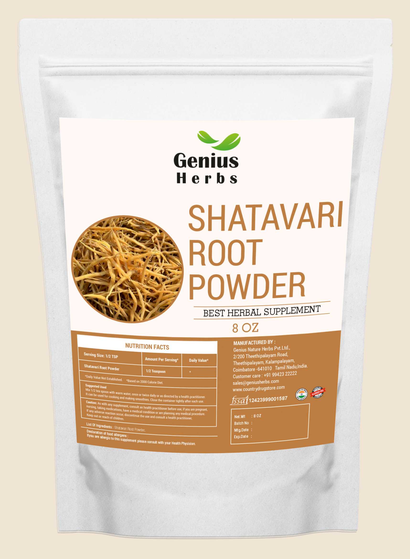 Shatavari Root Powder Wholesale Manufacturer & Supplier in India